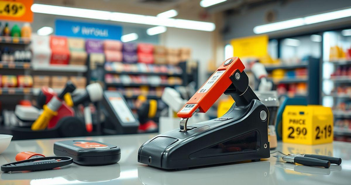 Velocidade e controle com etiquetadora de preços manual Velocidade e controle com etiquetadora de preços manual